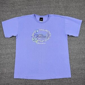 Prairie Mountain Shirt Mens Large Purple Steamboat Floral Mountain Graphic Tee